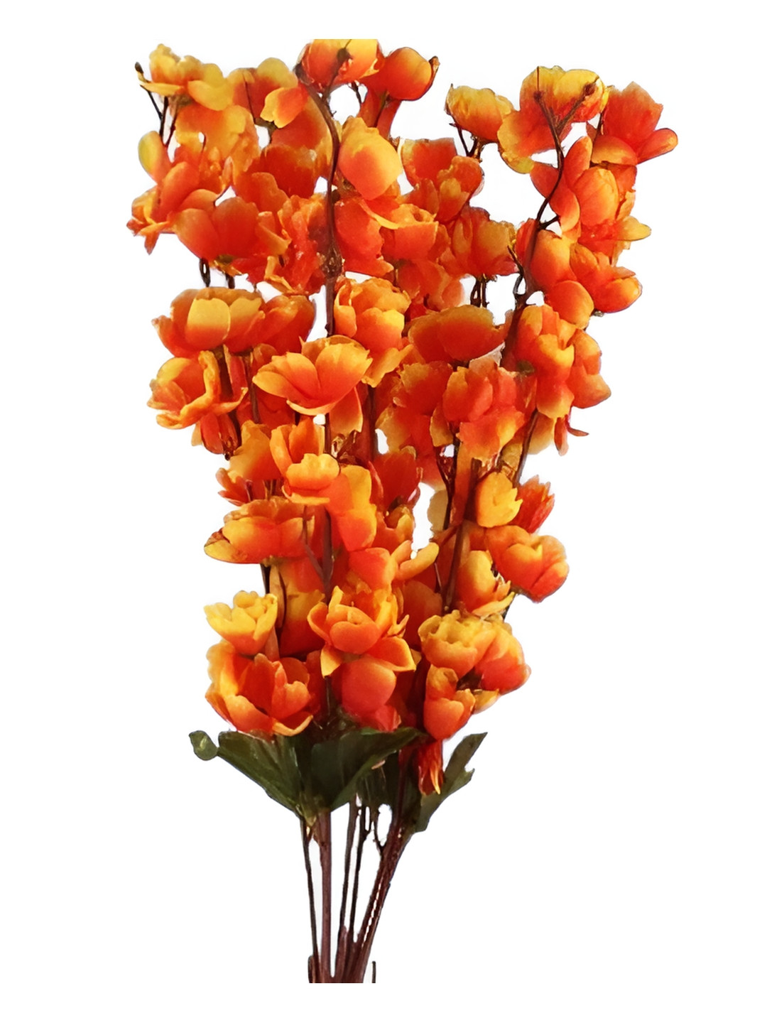 Nutts Orange 34 Stick Blossom Rubber Artificial Flower