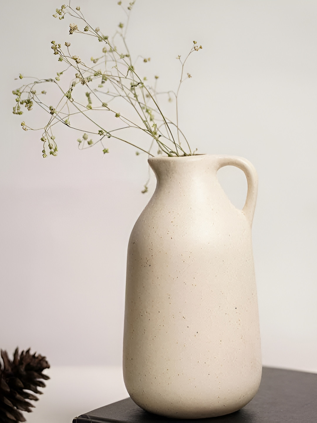 THE WHITE SPACE LIVING Beige Ceramic Nordic Jug Flower Vase