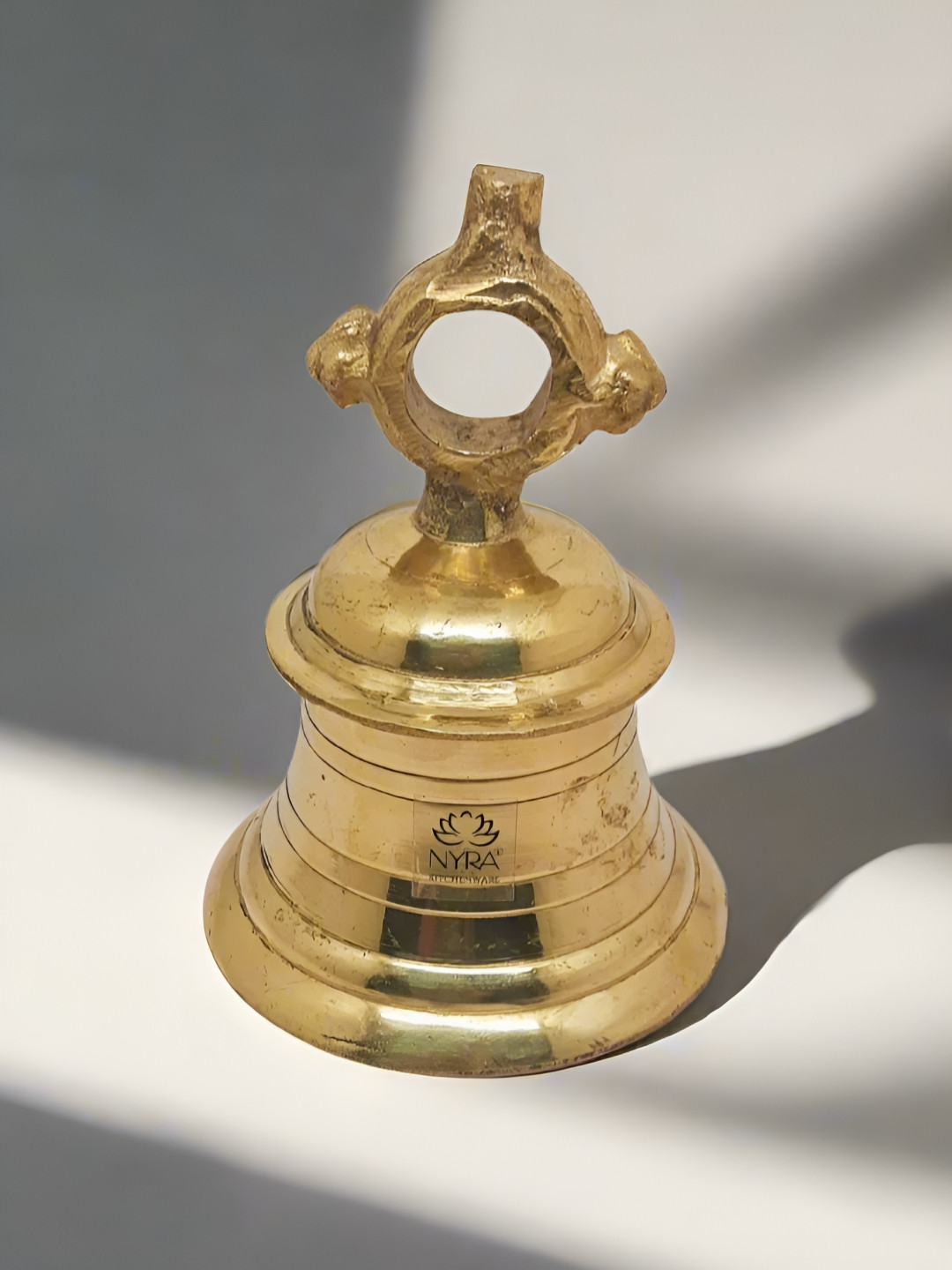 Nyra Kitchenware Bronze Pure Brass Large Temple Ghanta Traditional Handcrafted Puja Bell