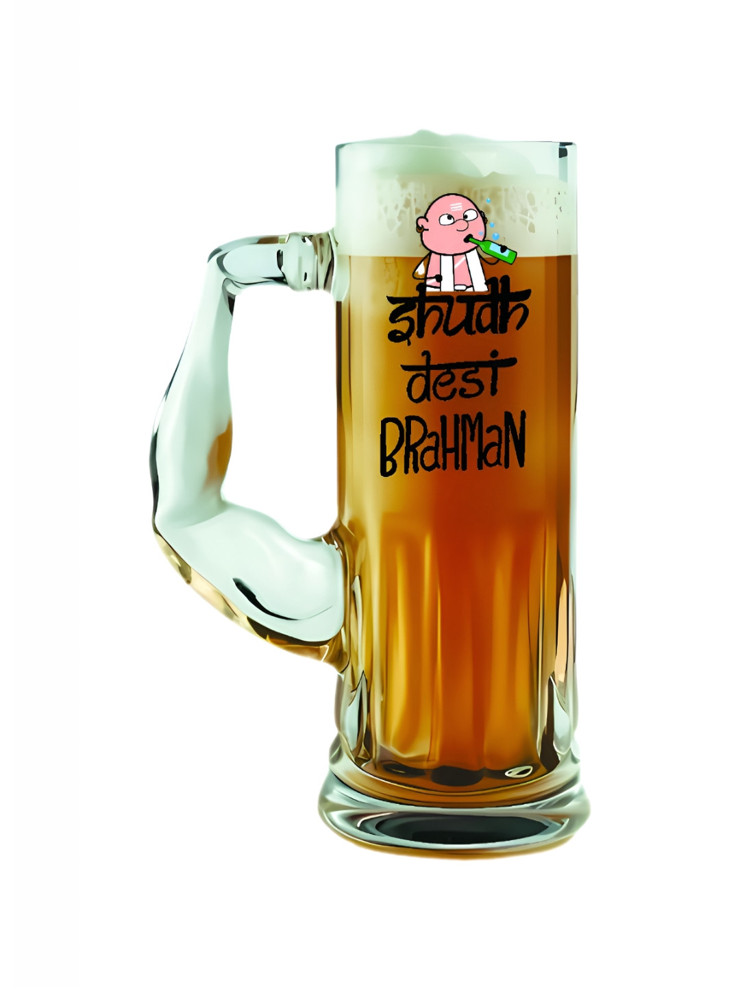 PRINTING DADDY Jalsa Black Typography Glass Handmade Mug-350ml