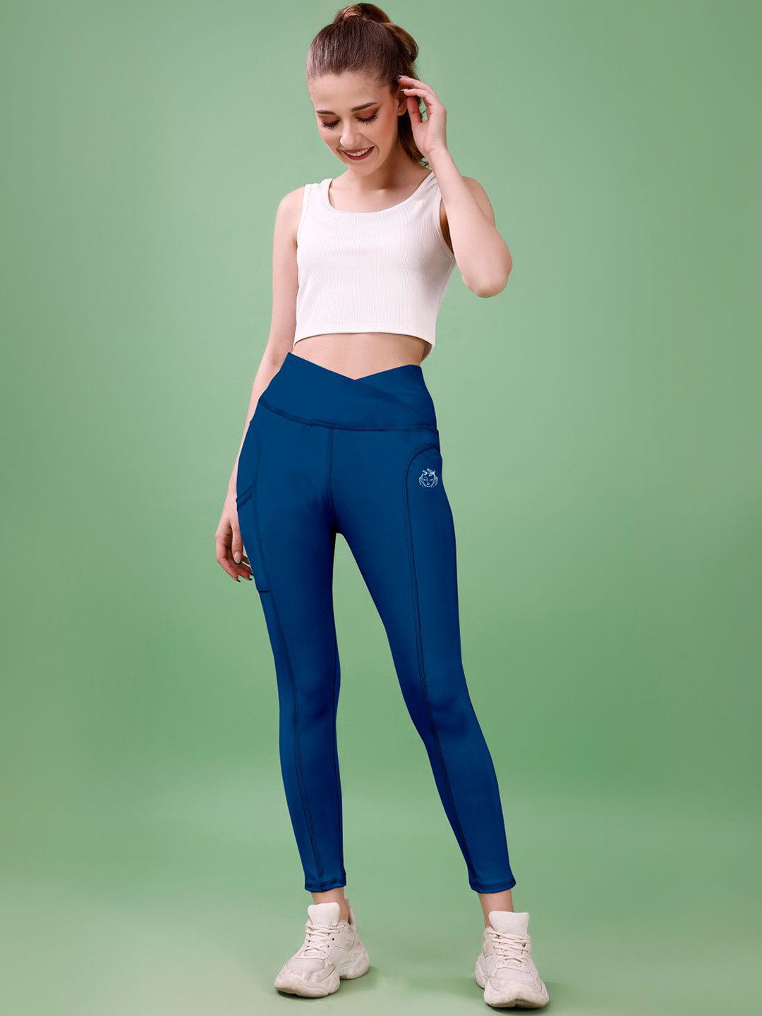 POOJARAN SAREE Dry-Fit Ankle-Length Gym Tights