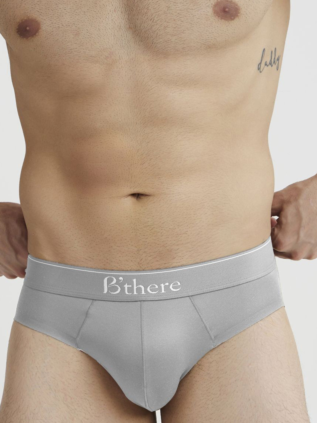 B'there Seamless Modal Microfiber Brief U004_IVORY_GREY