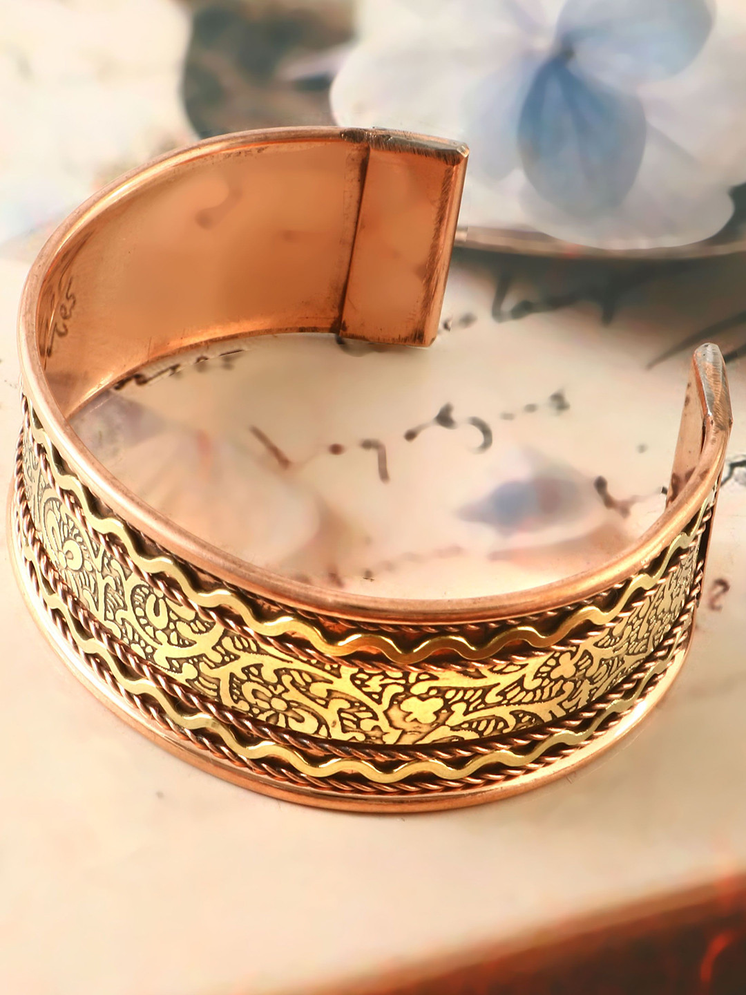 Jewar Mandi Unisex Copper-Plated Cuff Bracelet