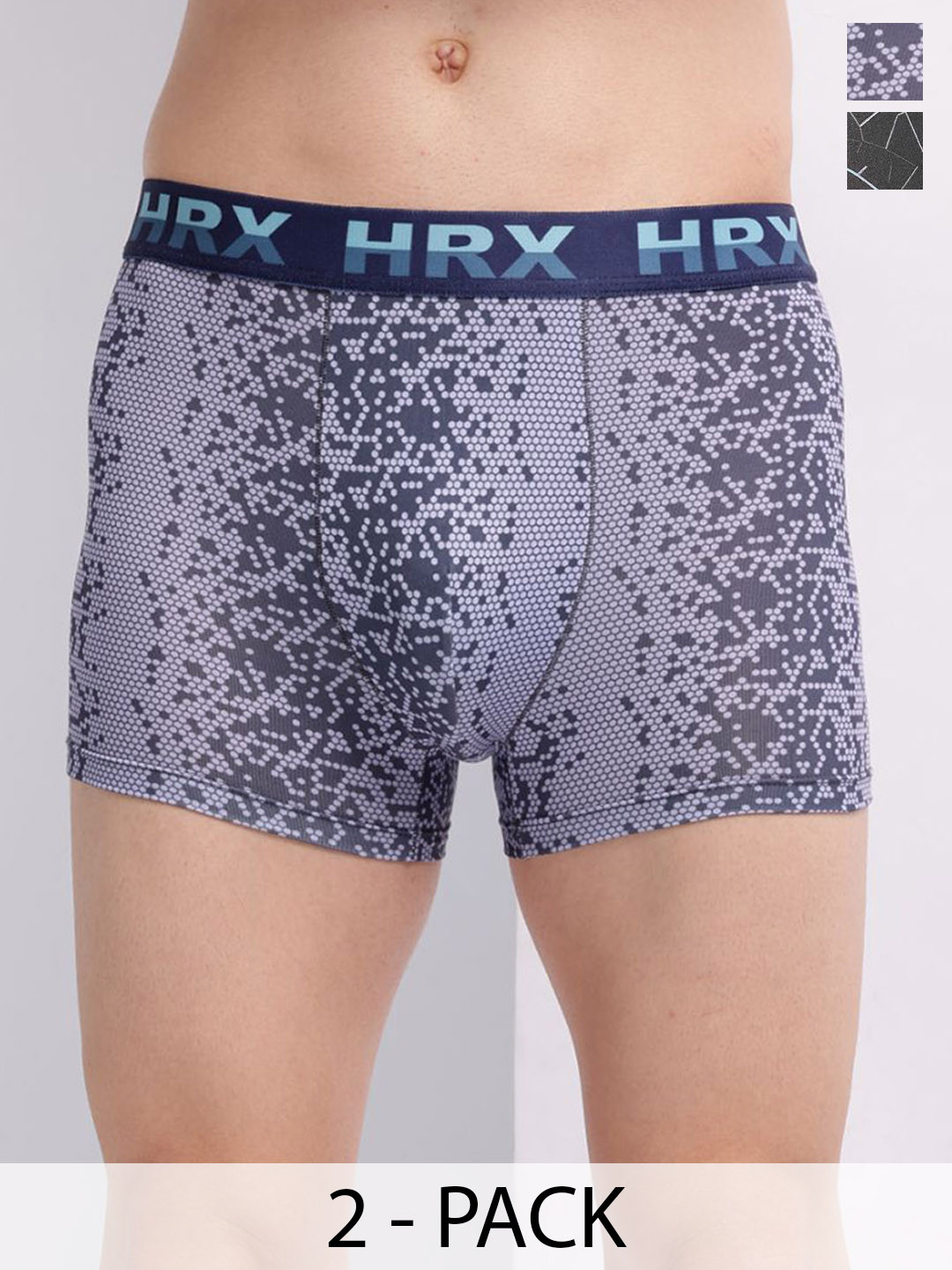 HRX by Hrithik Roshan Pack Of 2 Printed Antimicrobial Trunk HTO-PV-Print-106-114-S