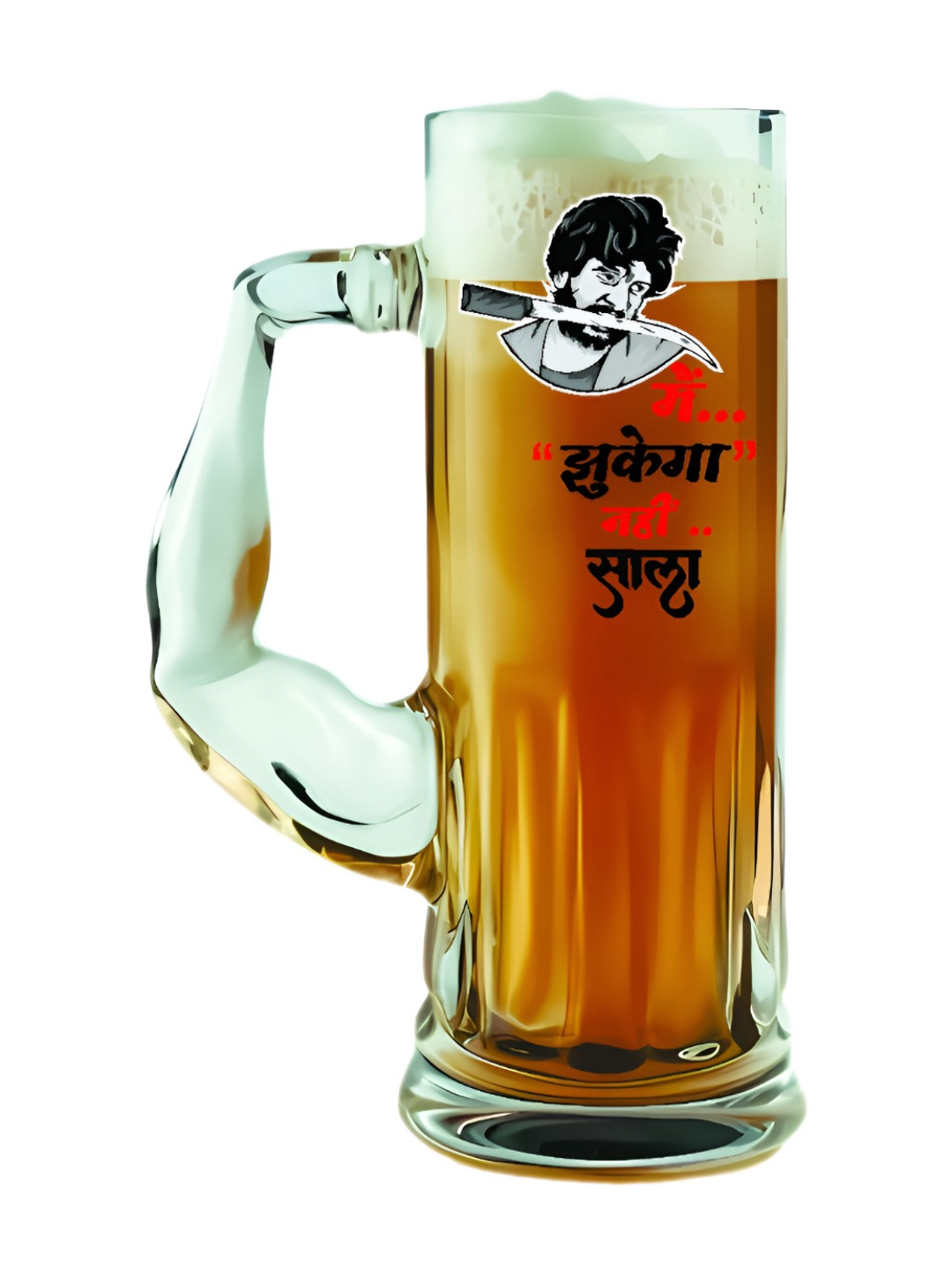 PRINTING DADDY Transparent Printed Glass Beer Mug - 650 ml