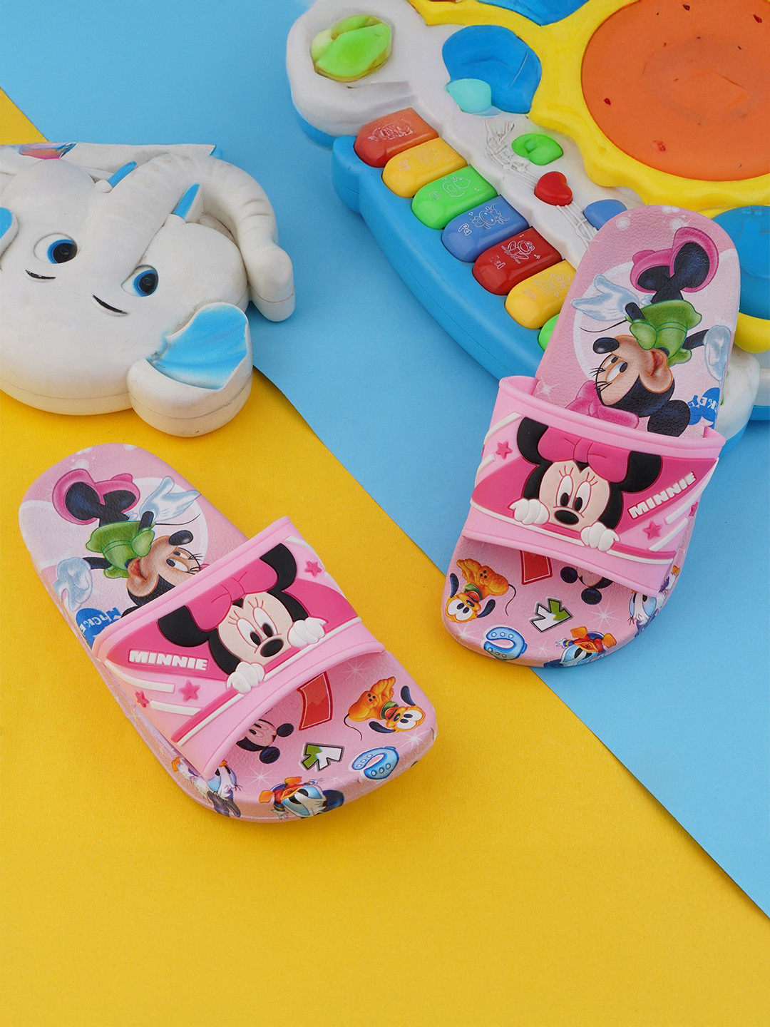 BAESD Unisex Kids Printed Rubber Sliders Flip Flops