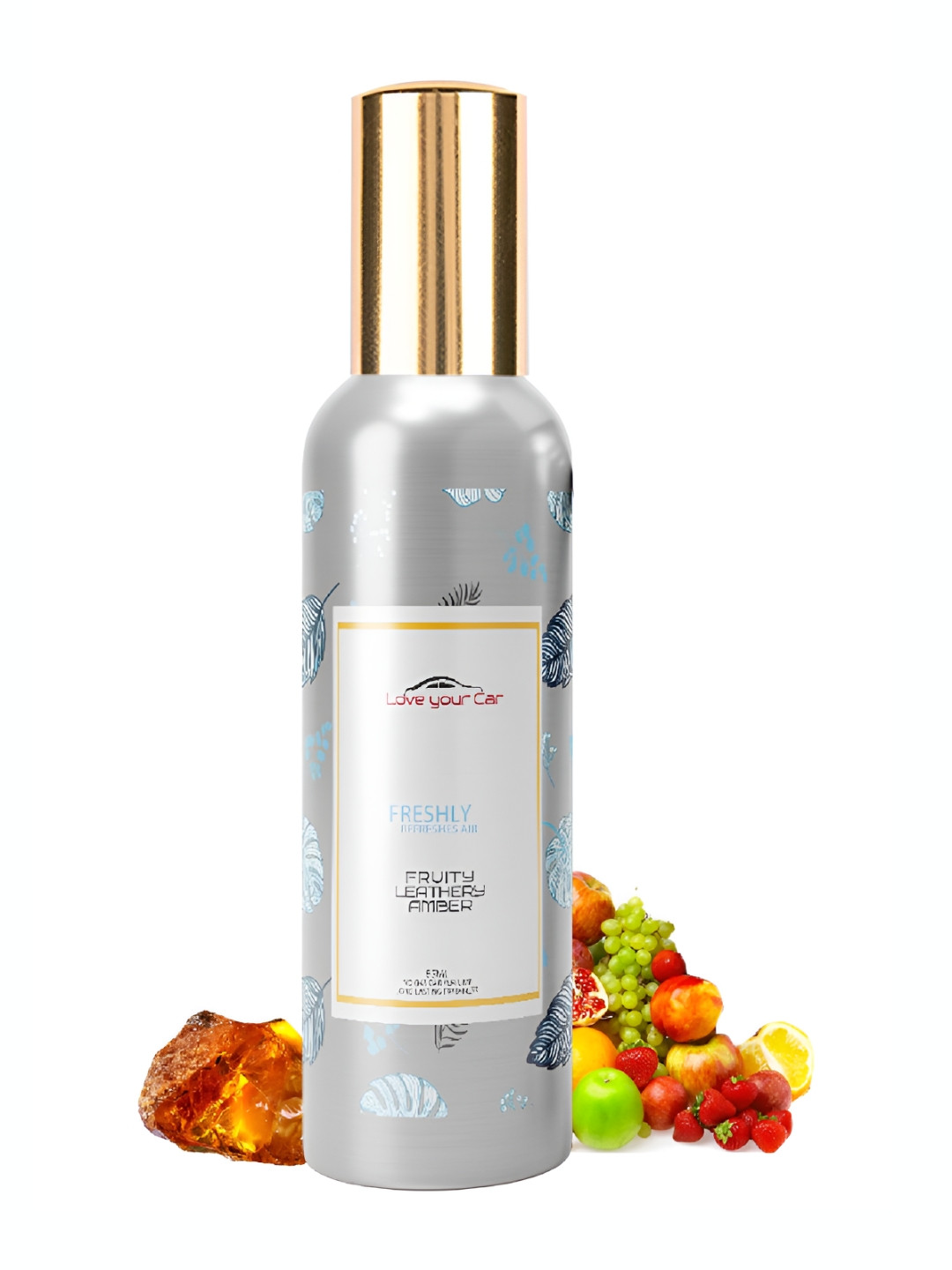 Love Your Car Grey & Yellow Fruity & Amber Long Lasting Air Freshener