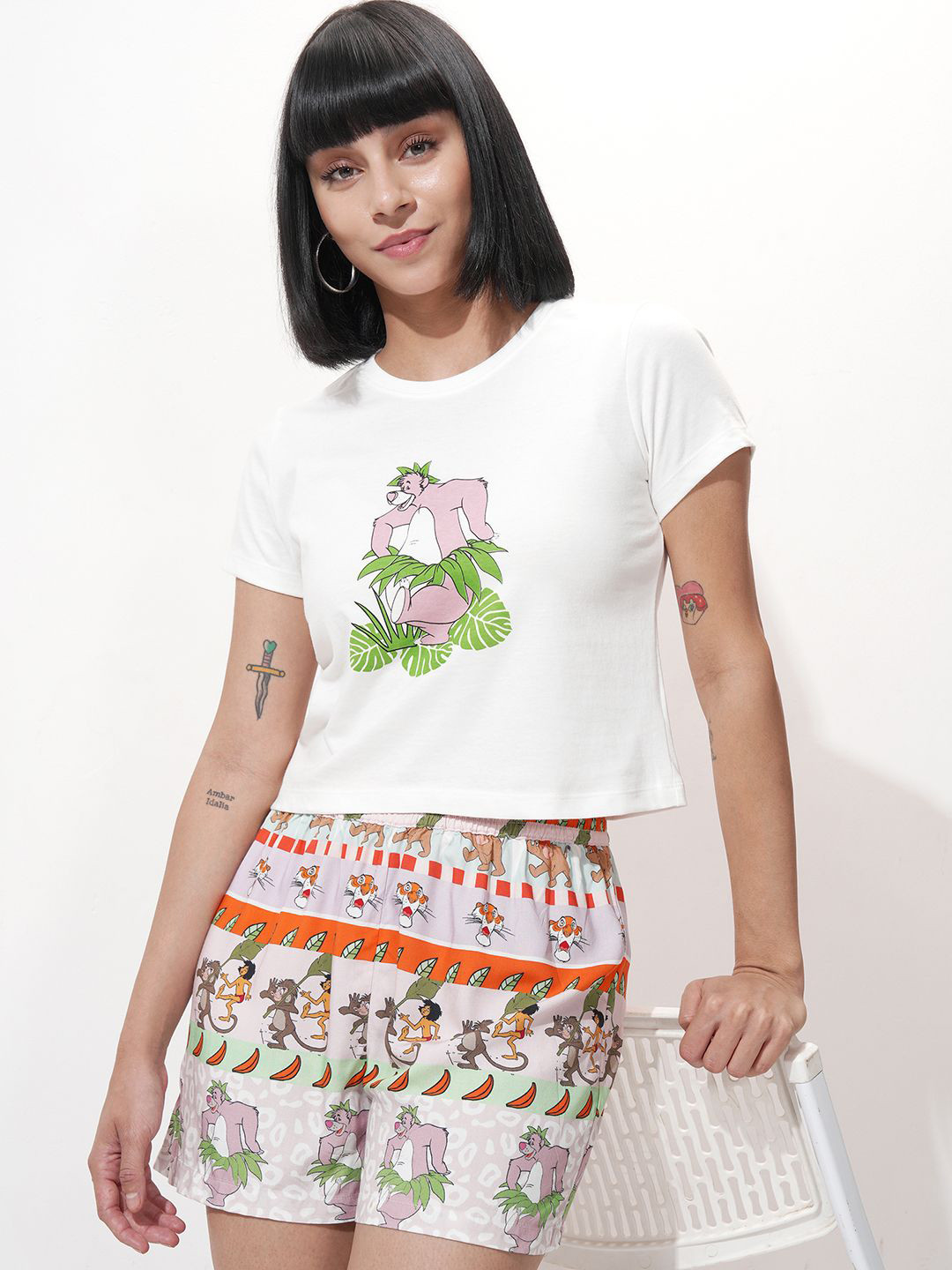 Tokyo Talkies Disney Jungle Book Women Printed Sleepwear Co Ord Set