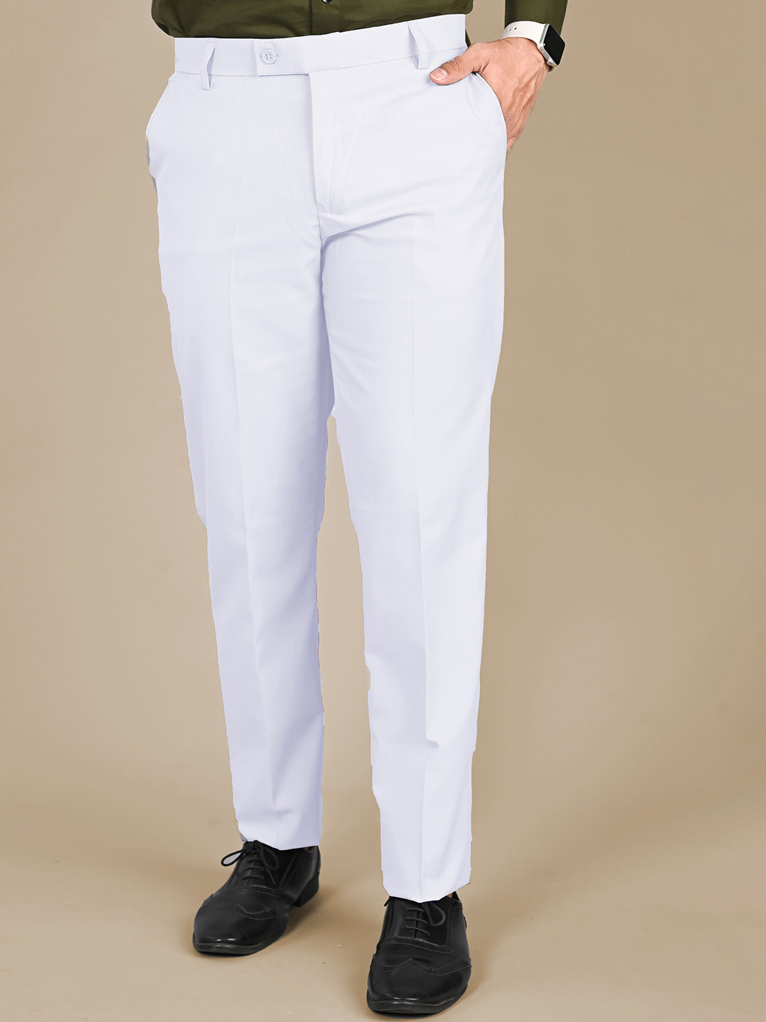 MANCREW Men Regular Fit Tailored Trousers