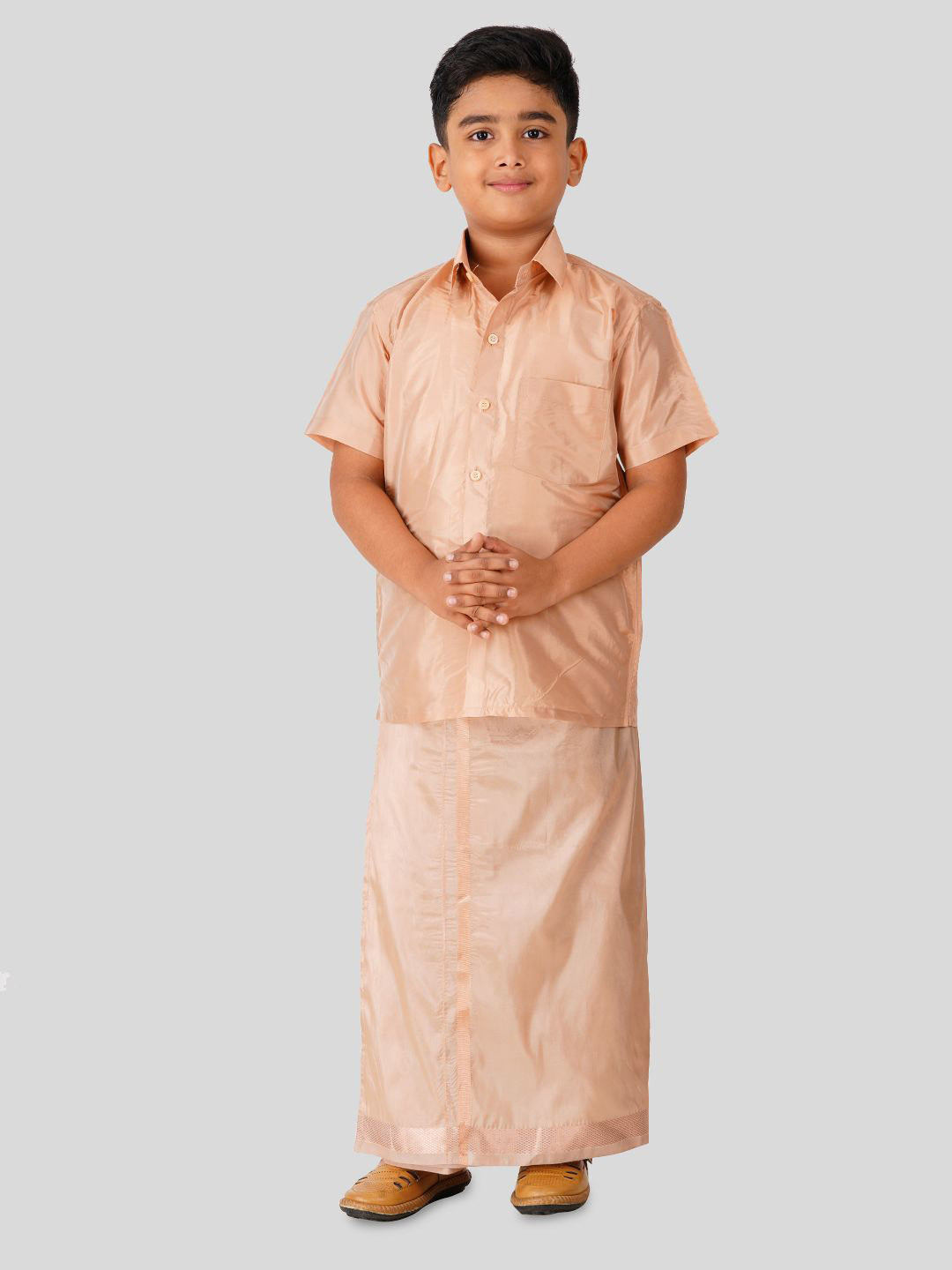 THANGAMAGAN Boys Shirt with Dhoti Pants
