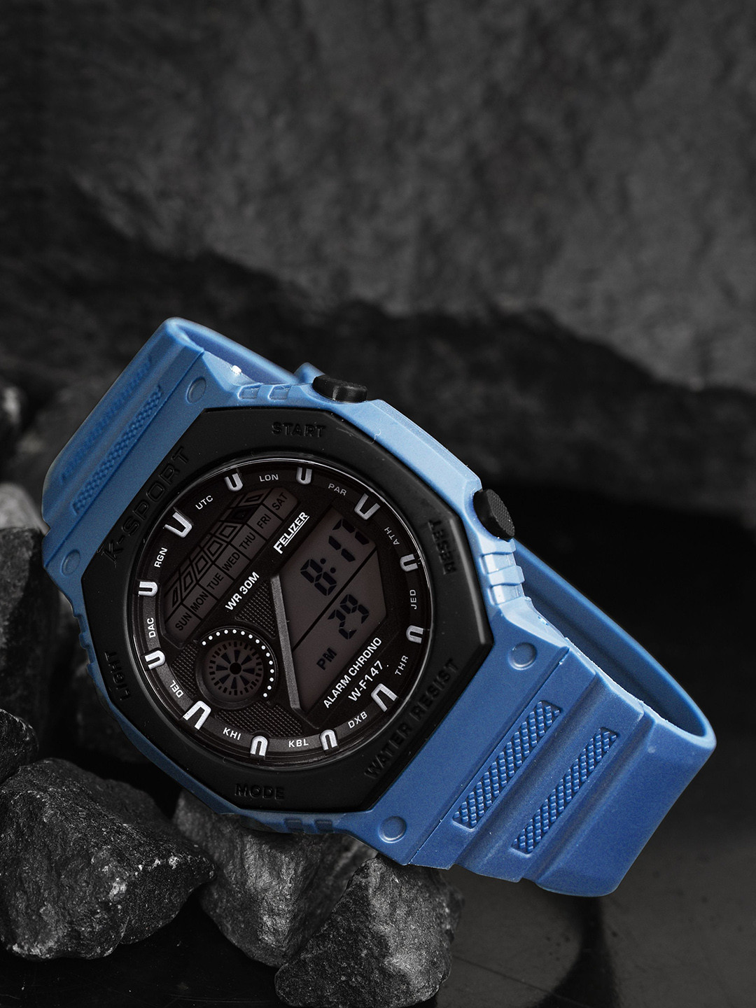 FELIZER Men Digital Watch Dial & Silicon Straps Digital Multi Function Watch LSKA-147-Blue