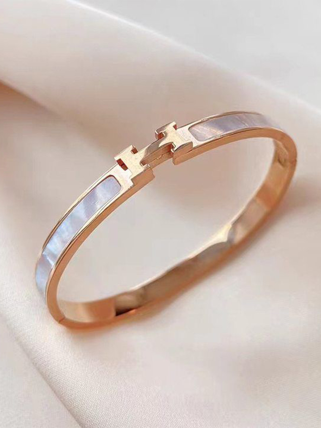 Aiza 18KT Gold Plated Classic H Bangle Bracelet