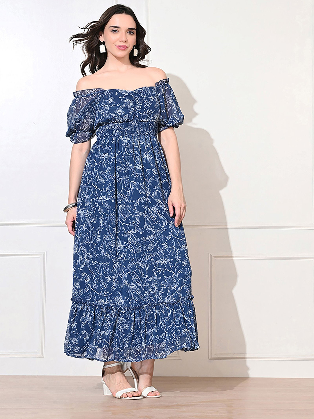 Fuchsia Floral Printed Maxi Dress