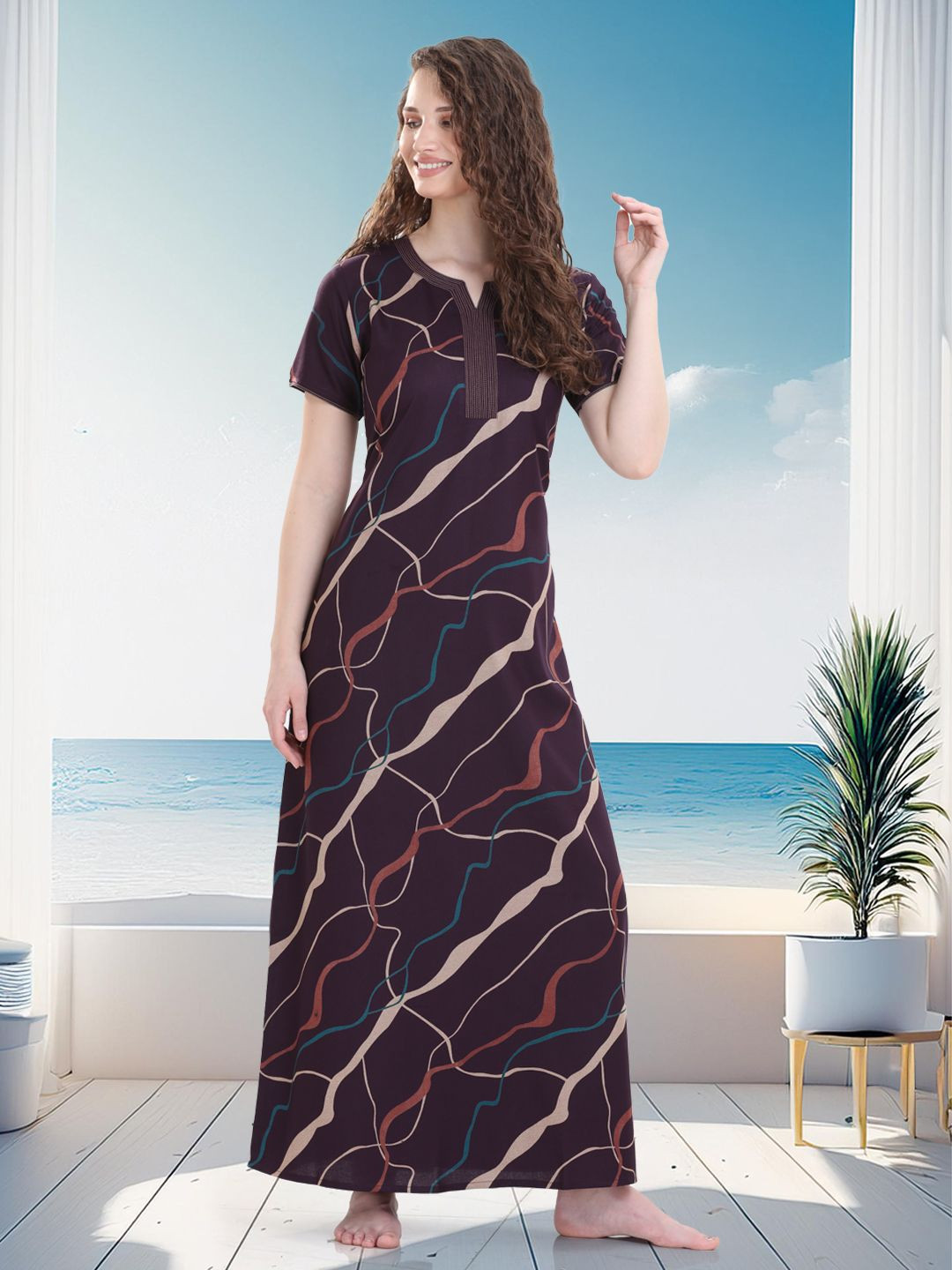 QUIRA Printed Maxi Nightdress