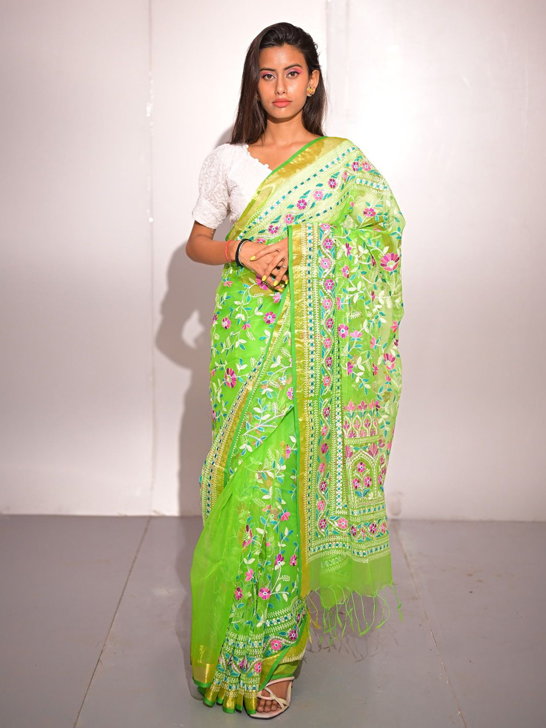 PREOSY Silk Cotton Murshidabad silk Saree