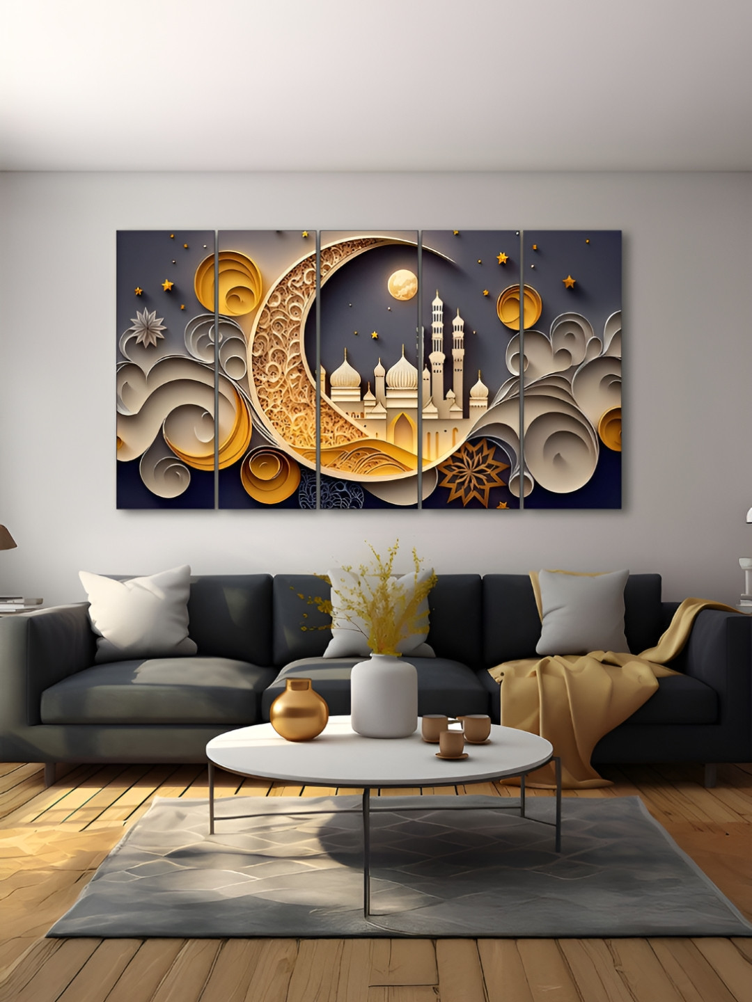 The Castle Decor Multicoloured 1 Piece Wood Other Wall Paintings