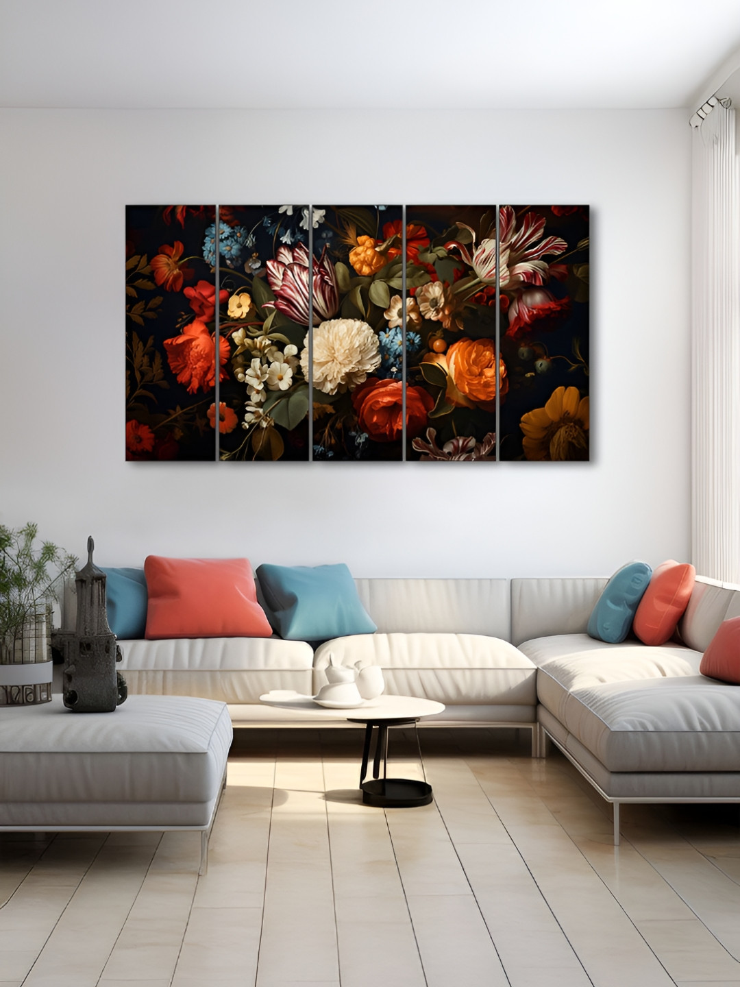 The Castle Decor Red & Purple 5 Piece Wood Other Wall Paintings