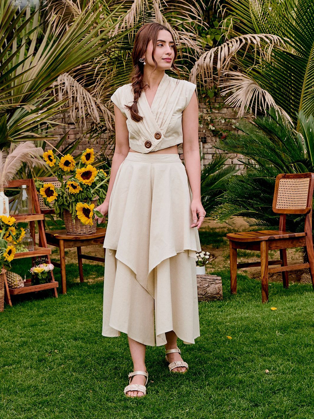 HOUSE OF FETT Women Alaya Overlap Cotton Crop Top