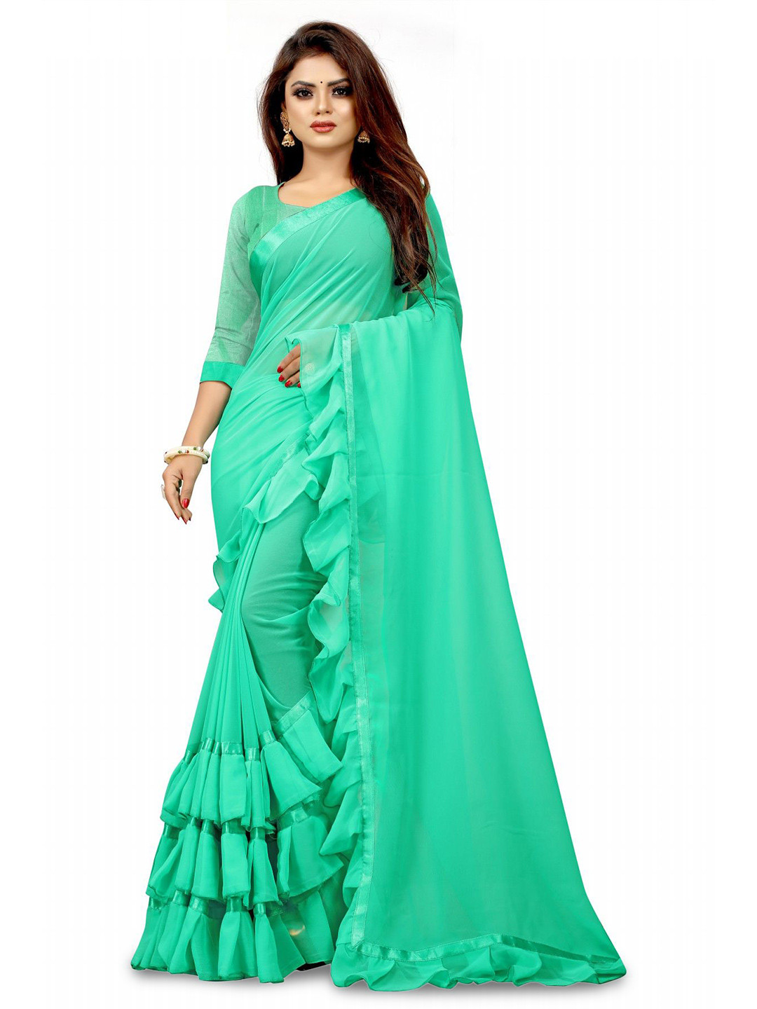 limtd Ruffles Saree