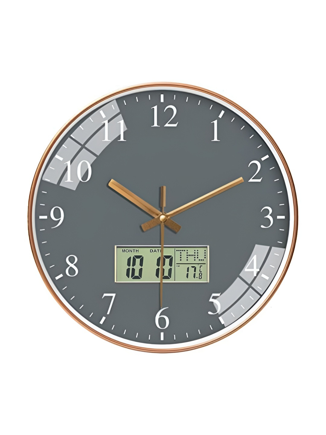 Star work Grey Contemporary Wall Clock