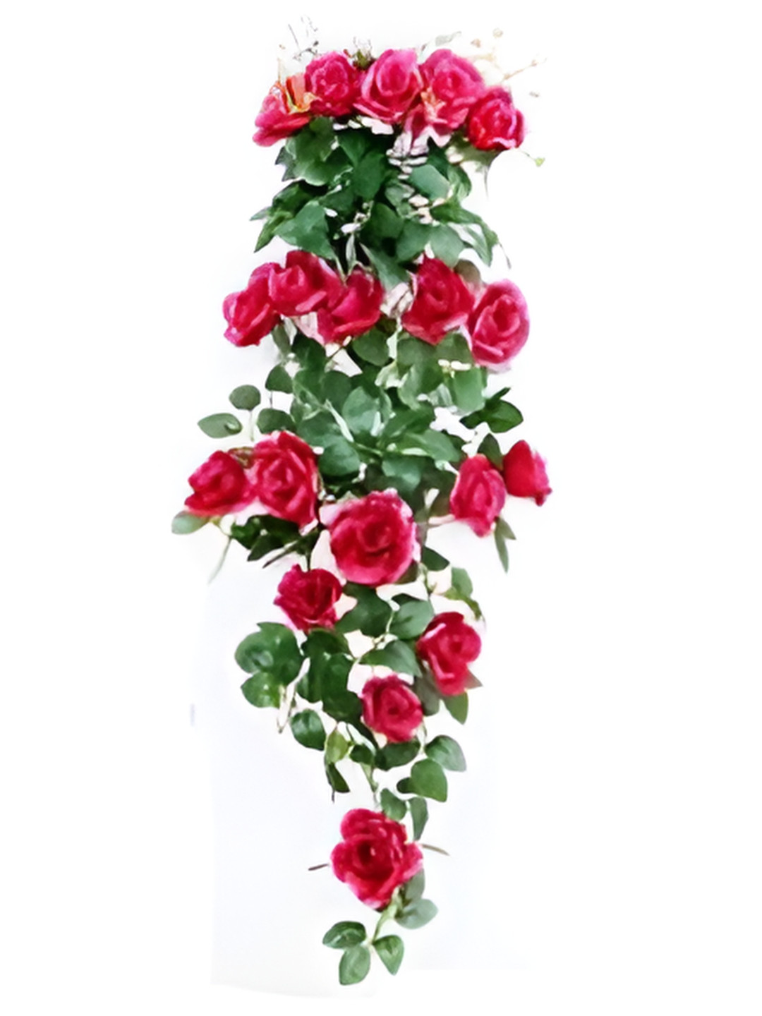 Nutts Pink 2 Pieces Hanging Rose Rubber Artificial Flower