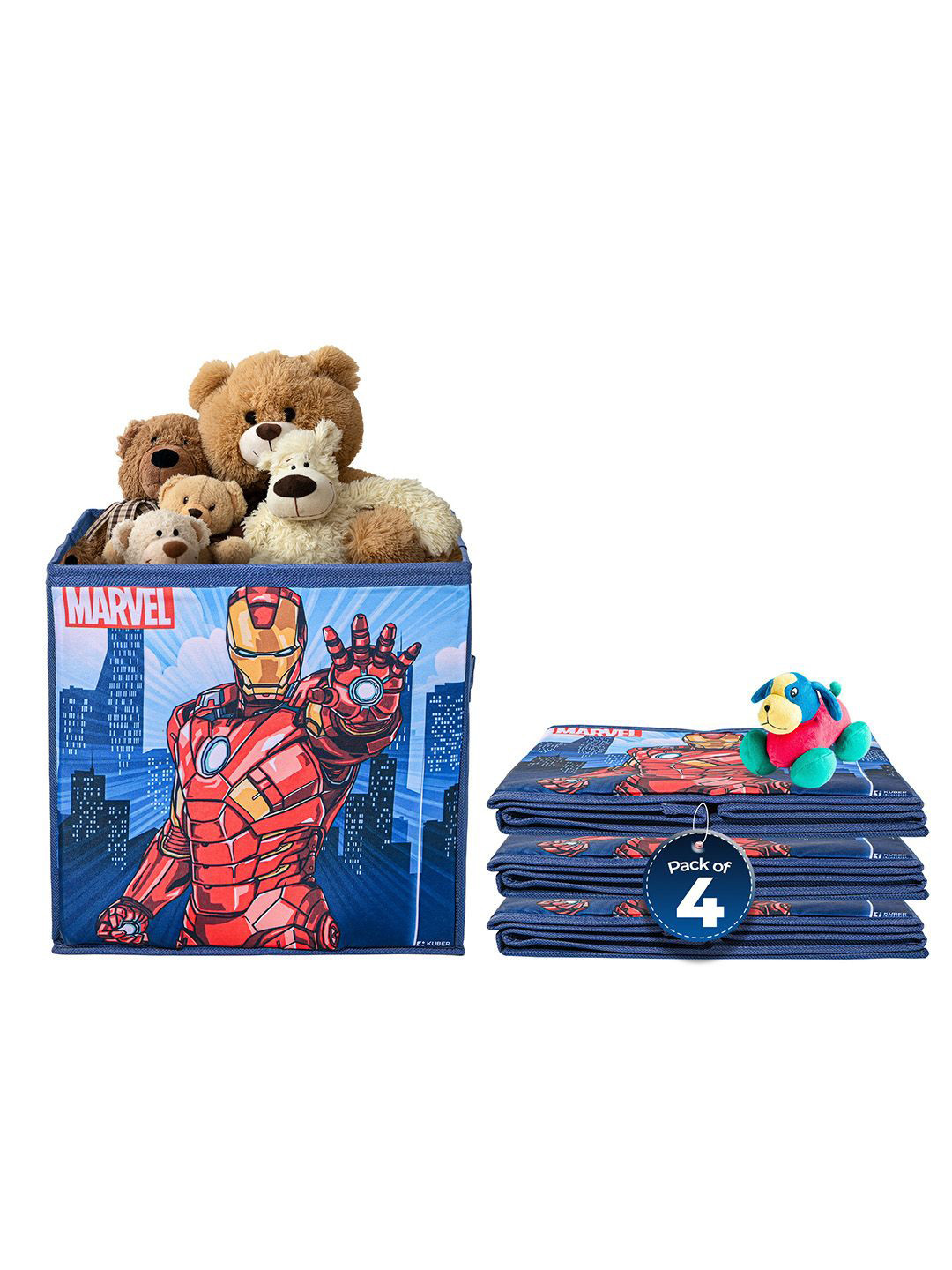 Kuber Industries Navy Blue 4 Pieces Marvel Ironman Multi-Utility Organisers