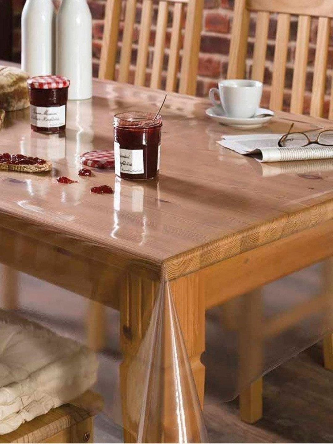 Star Weaves Transparent Printed Waterproof 4-Seater Table Cover