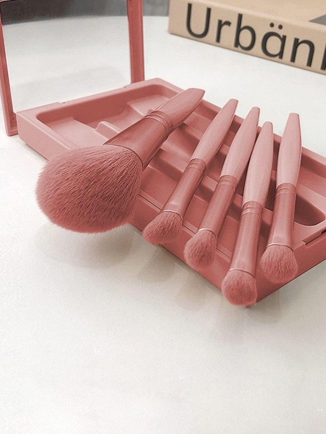 PURRPALAX Set Of 5 Makeup Brush With Mirror Case
