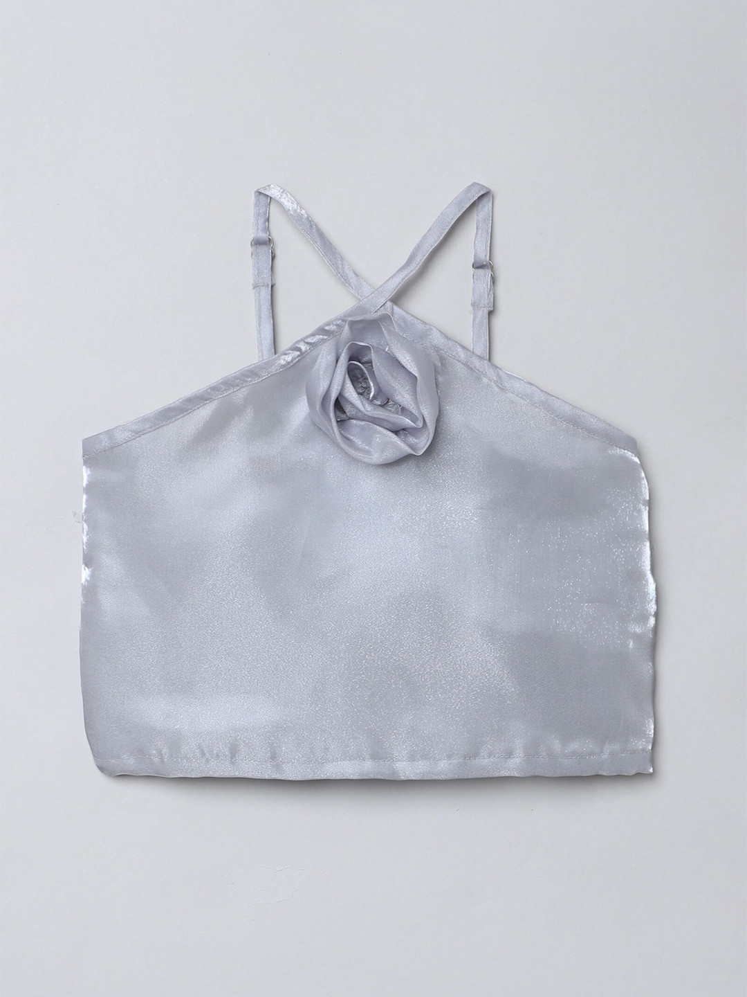 taffykids Girl's Halter Neck Applique Details Crop Top