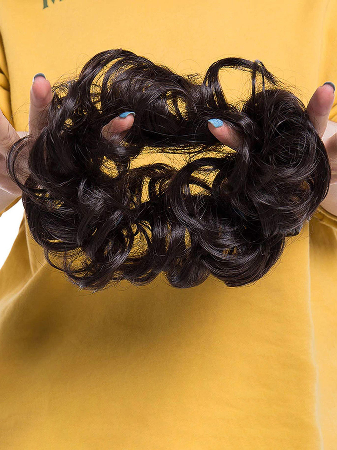 VIEWS Halo Curly Bun Long Lasting  Hair Extension - Black - 7 Inch