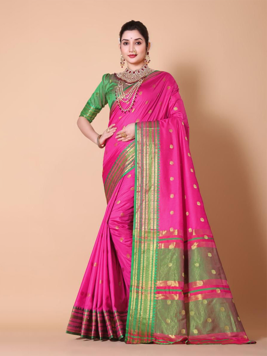 jayant creation Polka Dots Zari Patola Saree