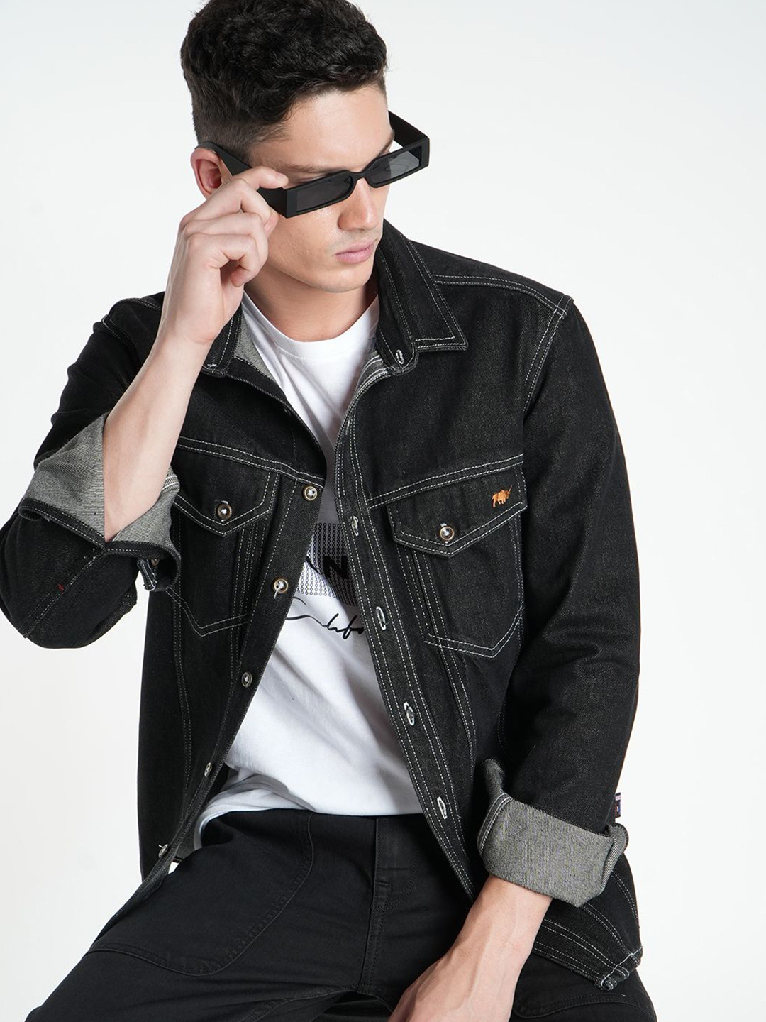 TEMPLE OF DENIM Men Slim Fit Casual Shirt