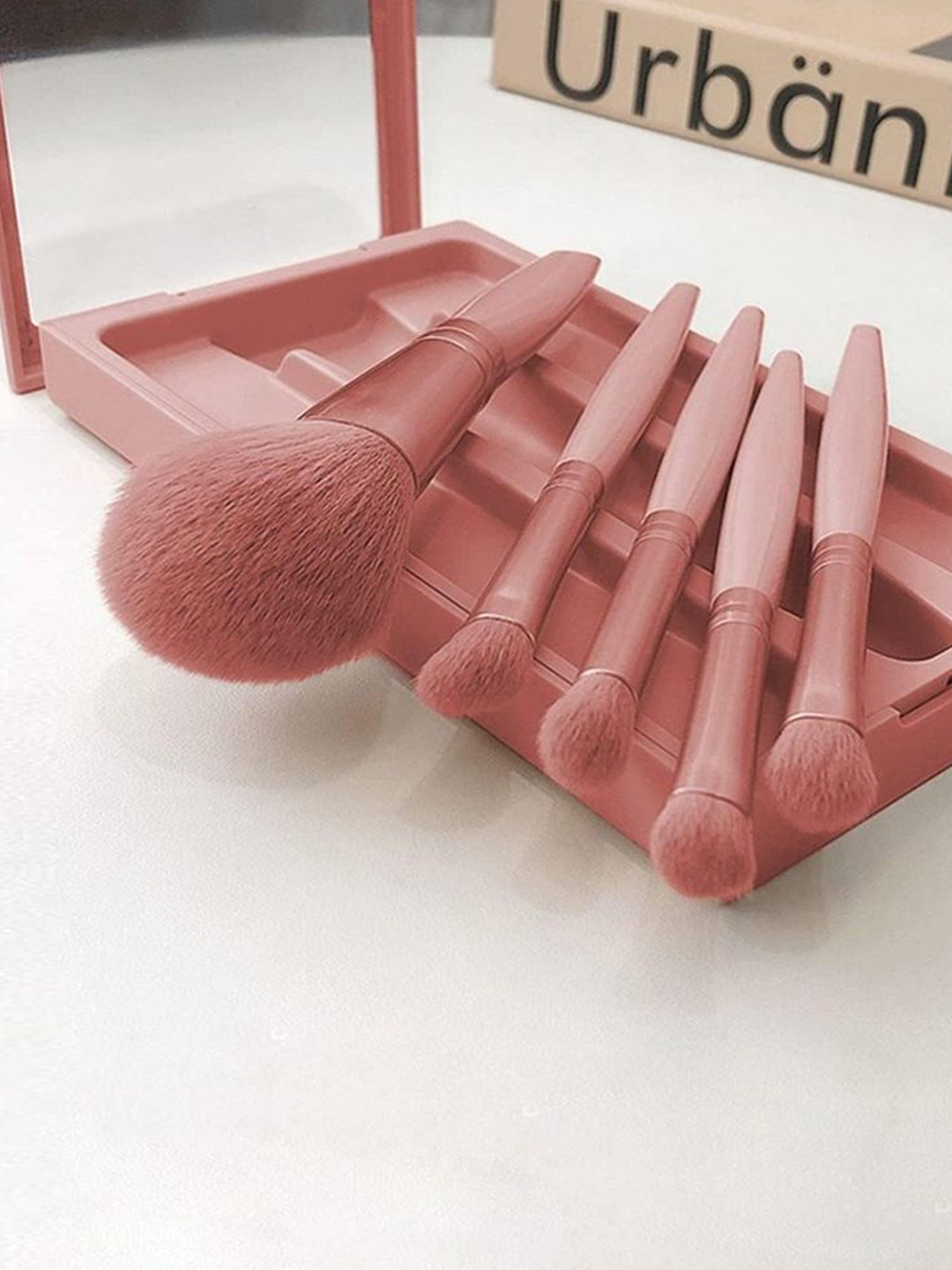 PURRPALAX Set Of 5 Makeup Brush With Mirror Case