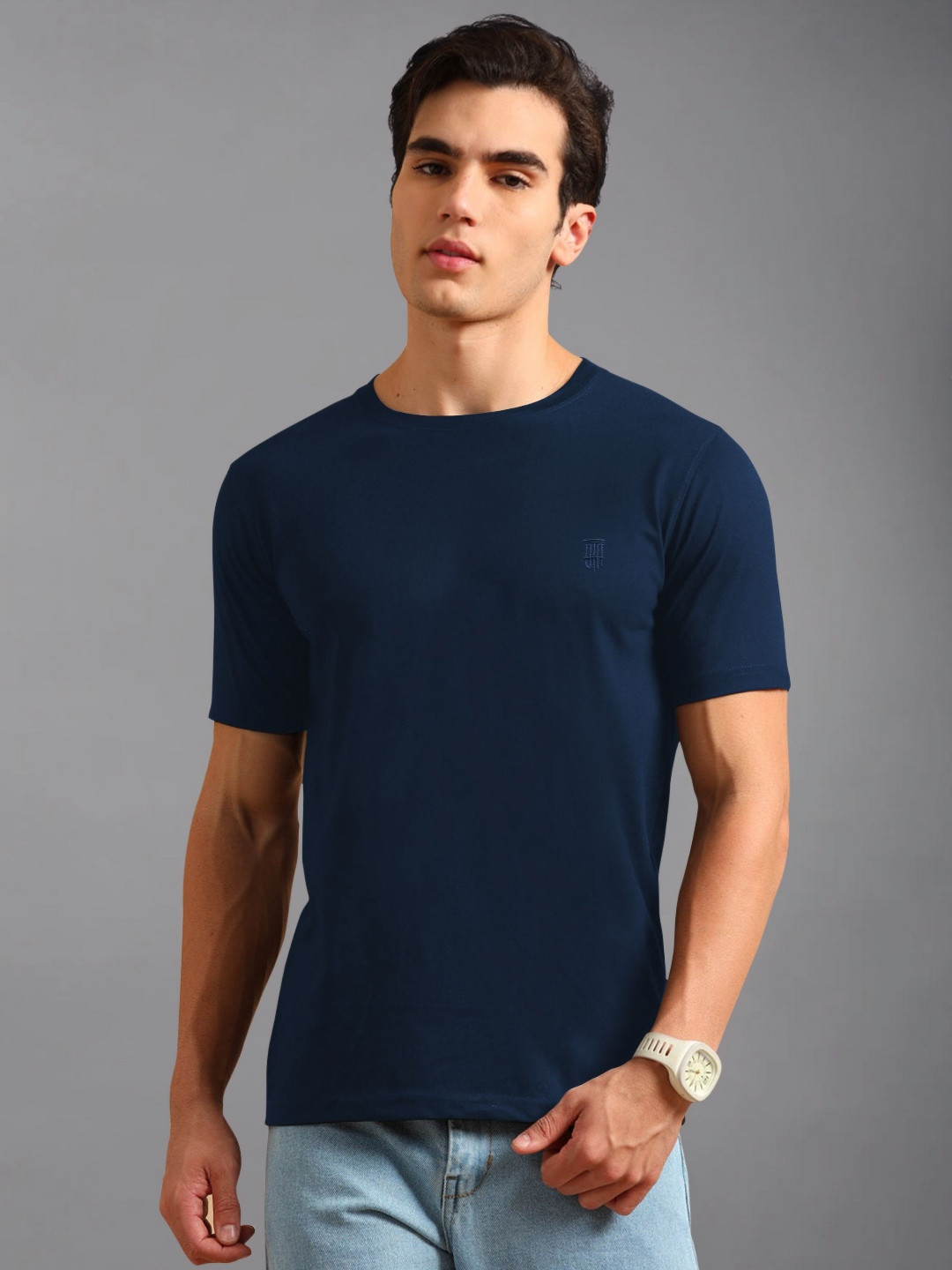 BLUE ARC Round Neck Regular Fit T-shirt