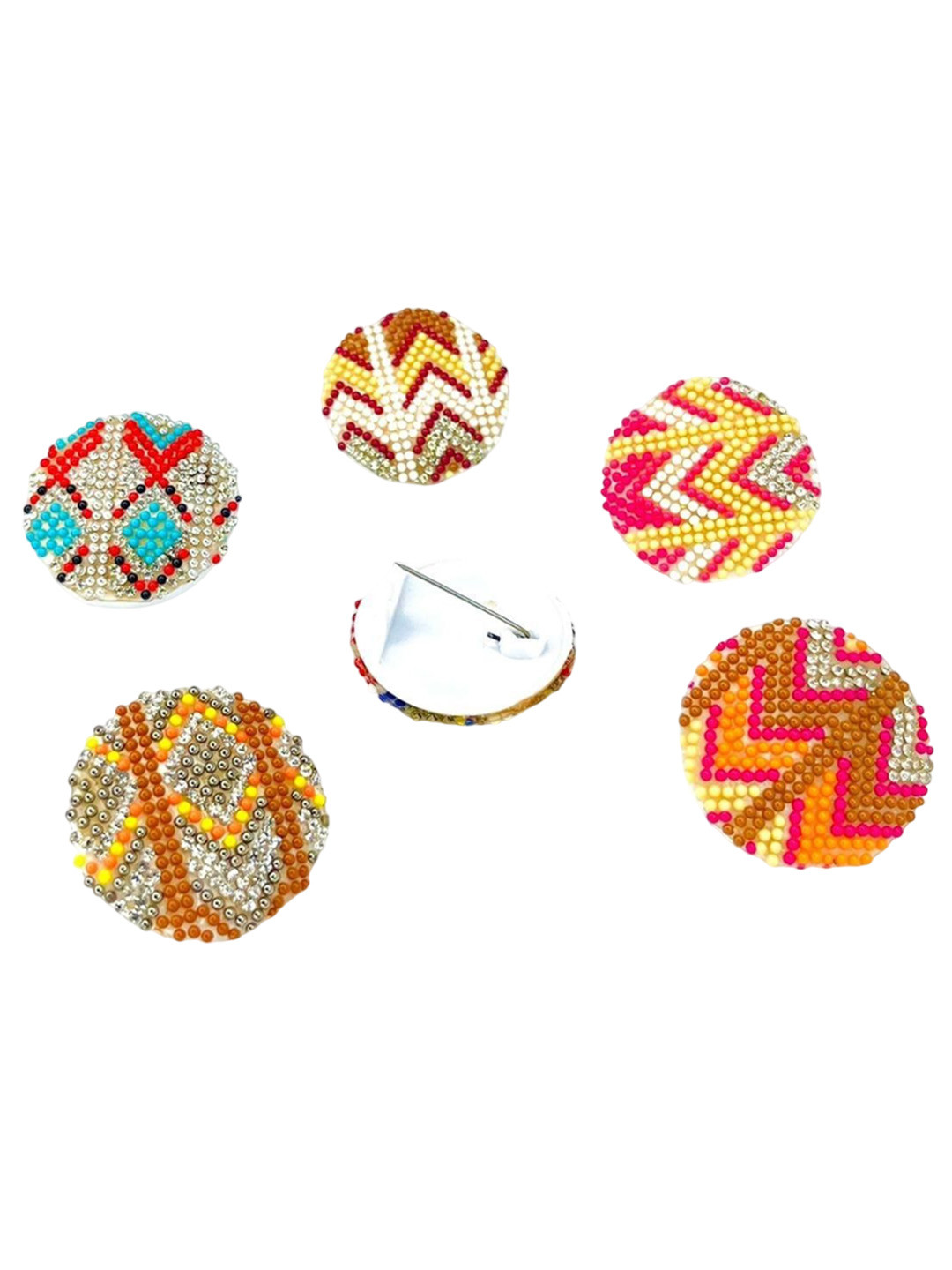 SZN 5 Pcs Textured Metal Brooch Saree Pins