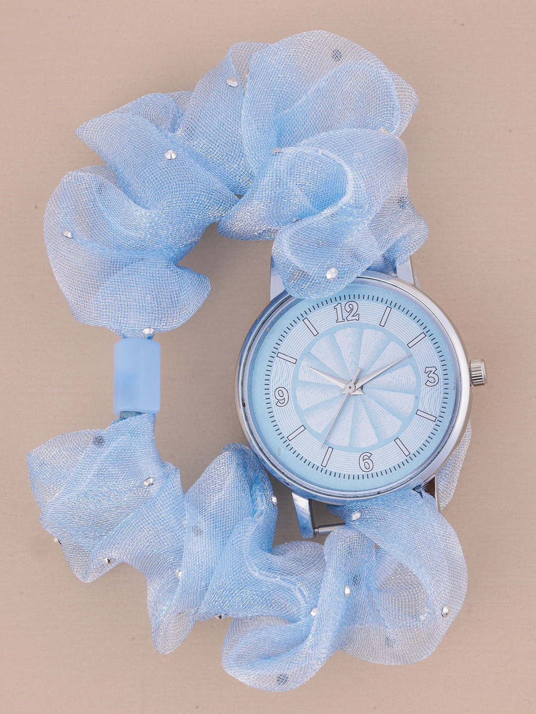 SZN Women Dial & Scrunchies Straps Analogue Watch Galaxy Blue
