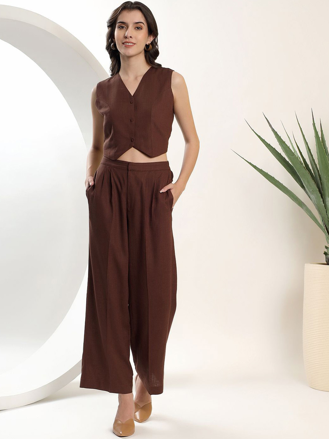 Justin Whyte V-Neck Waistcoat With Trousers Co-Ords