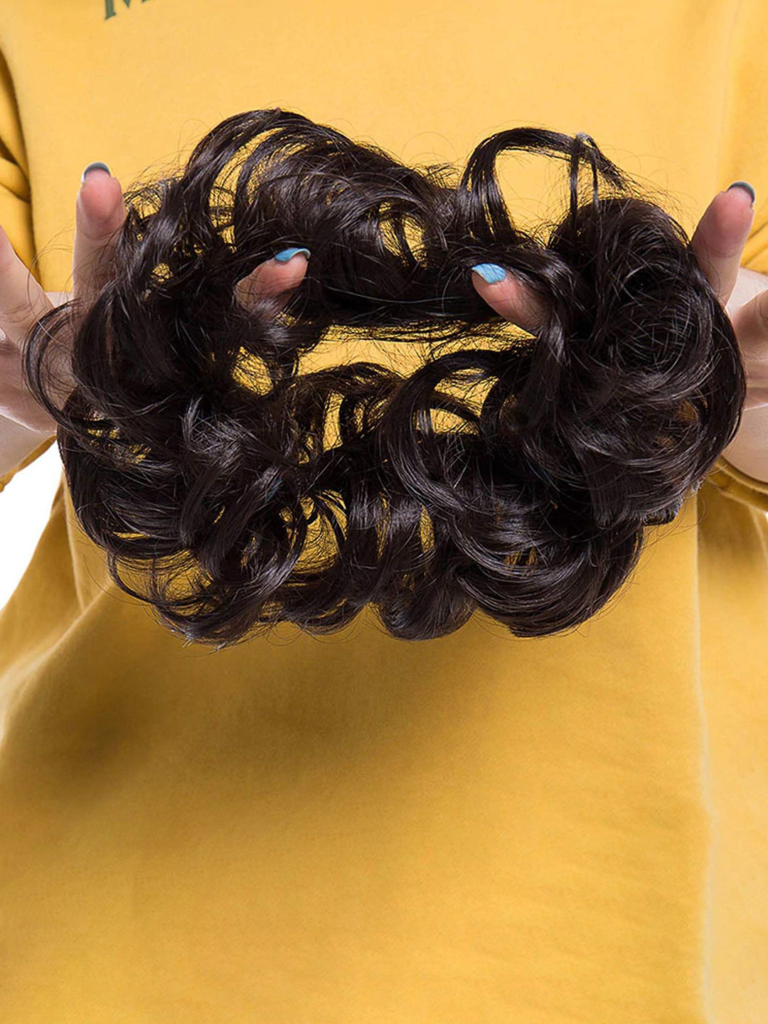 VIEWS Halo Curly Bun Long Lasting  Hair Extension - Black - 7 Inch