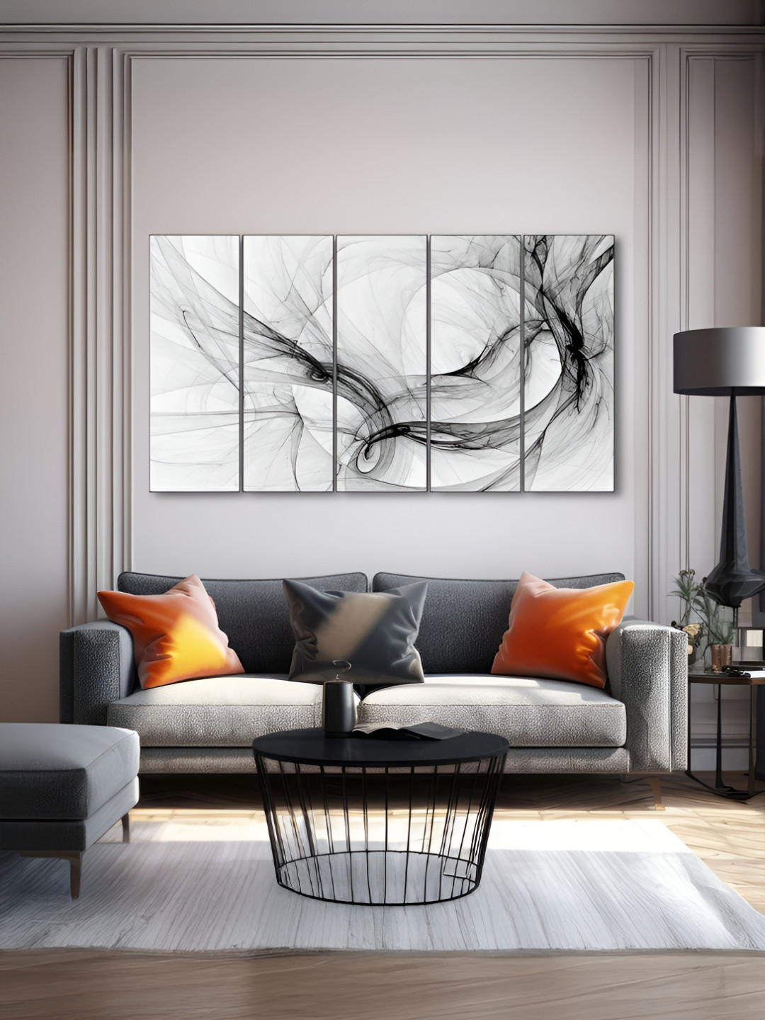 The Castle Decor White 5 Piece Wood Other Wall Paintings