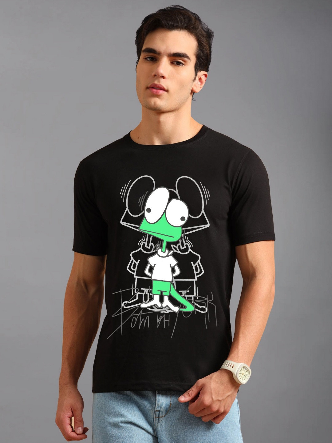 BLUE ARC Men Graphic Printed Cotton T-shirt