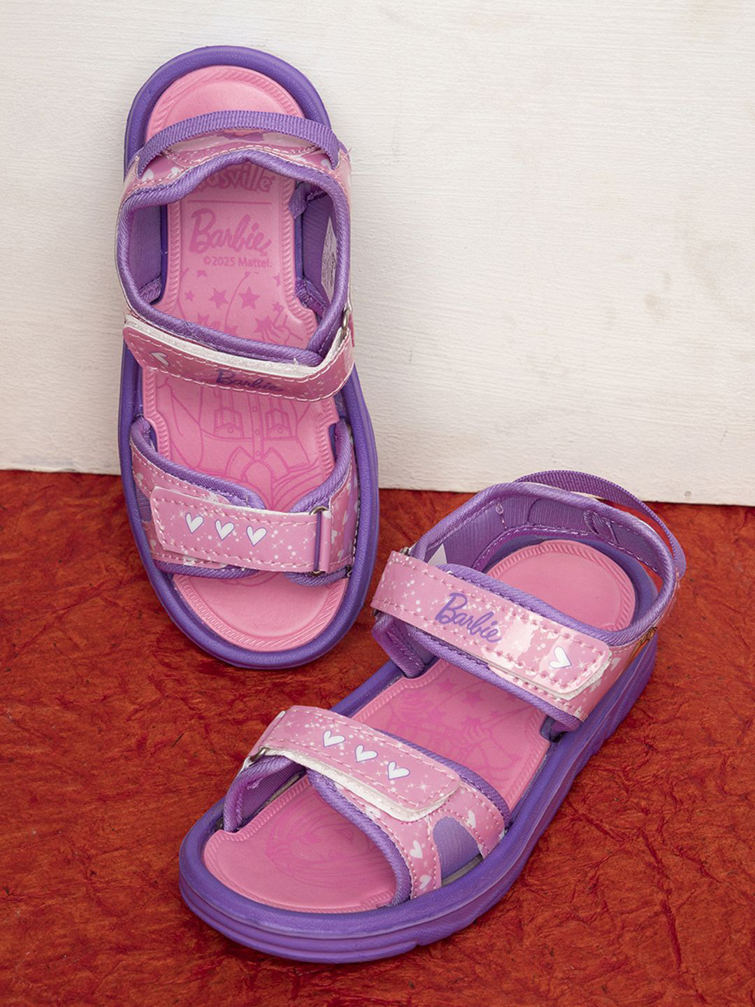 Kids Ville Girls Barbie Printed Open-Toe Flats