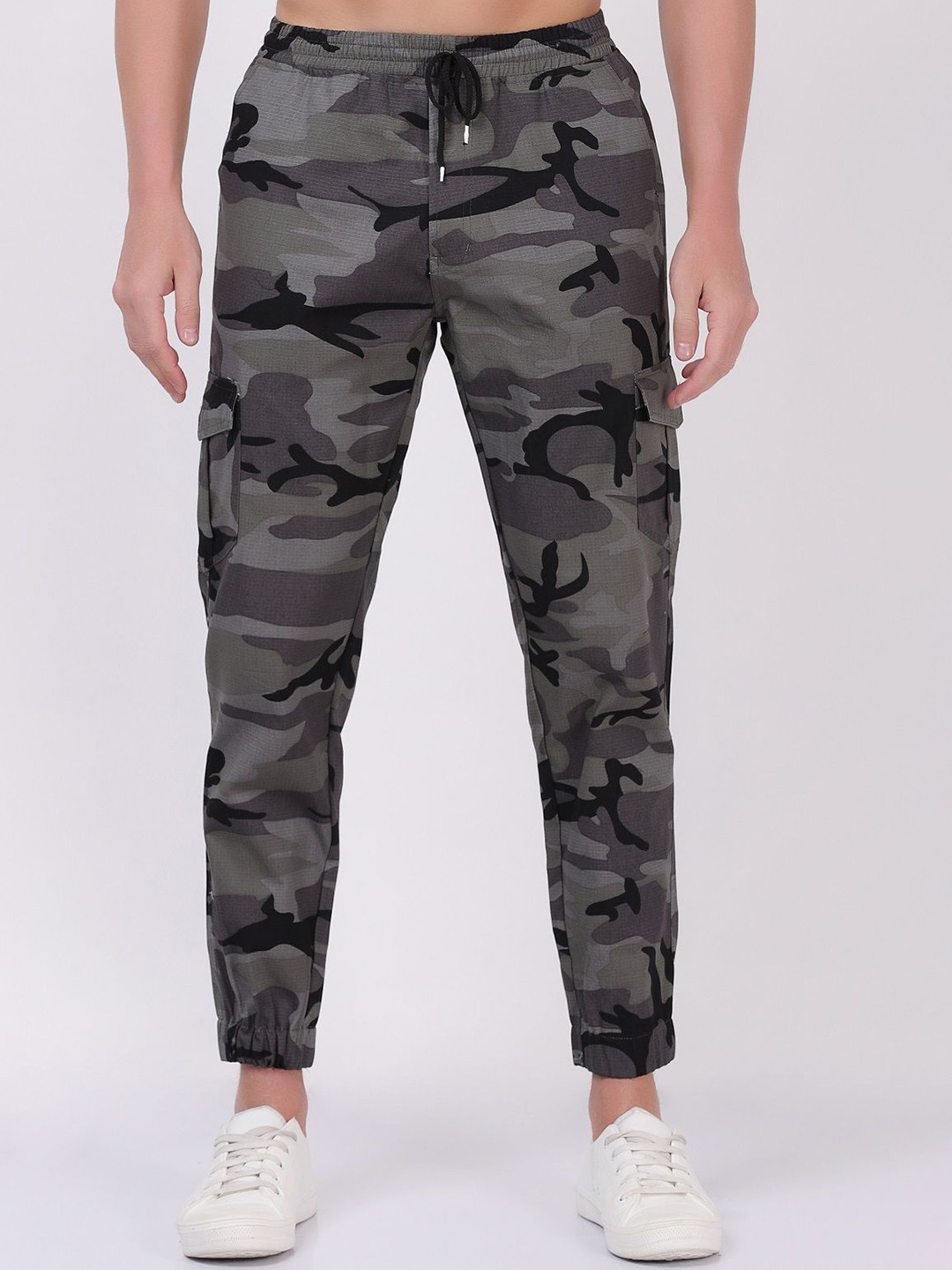 CLOTHINK INDIA Men Mid Rise Army Cargo Joggers