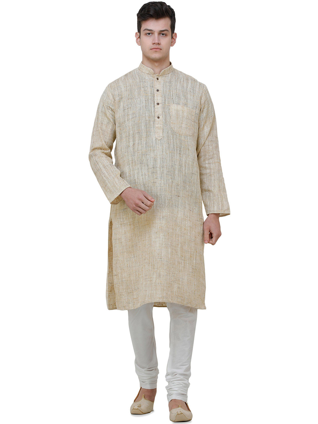 Exotic India Men Pure Handspun Charkha Cotton Kurta Pajama