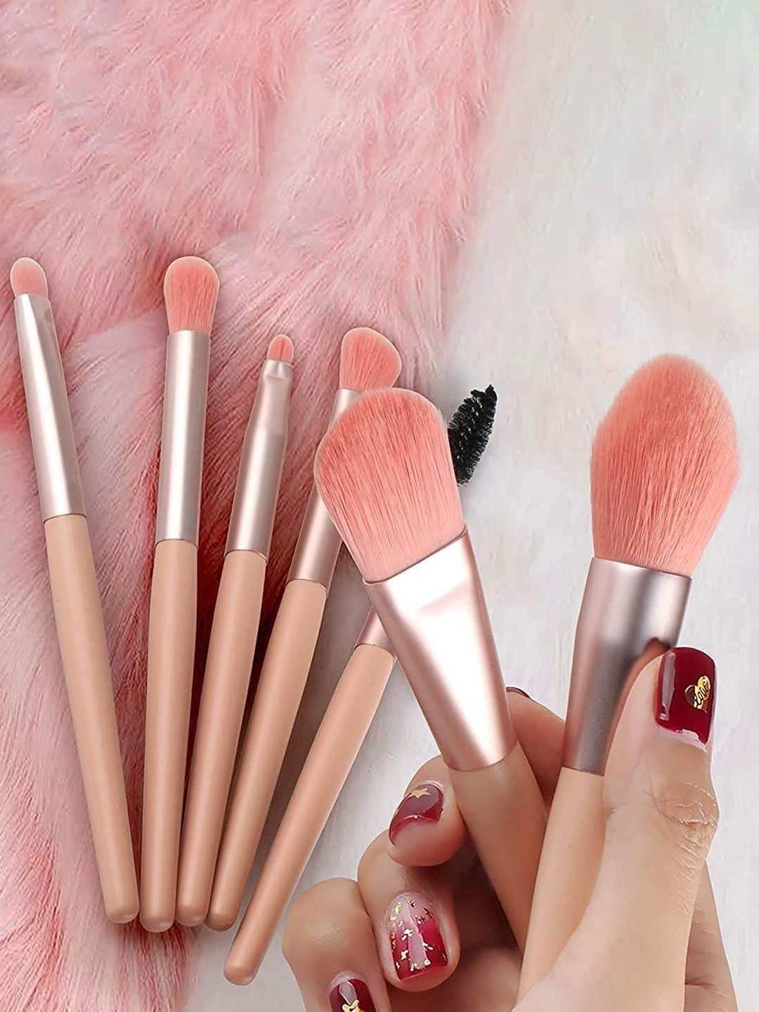 PURRPALAX Set Of 8 Makeup Brush With Leather Storage Bag