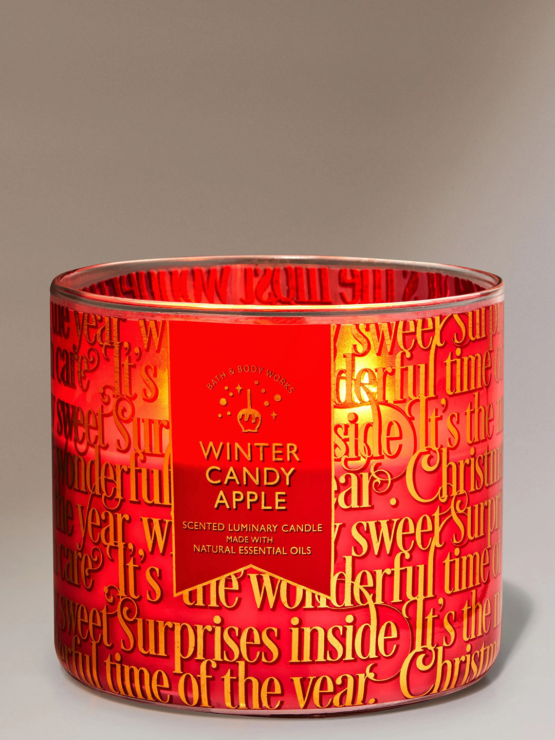 Bath & Body Works Winter Candy 3 Wick Apple Conversational Geometric Regular Jar Candles