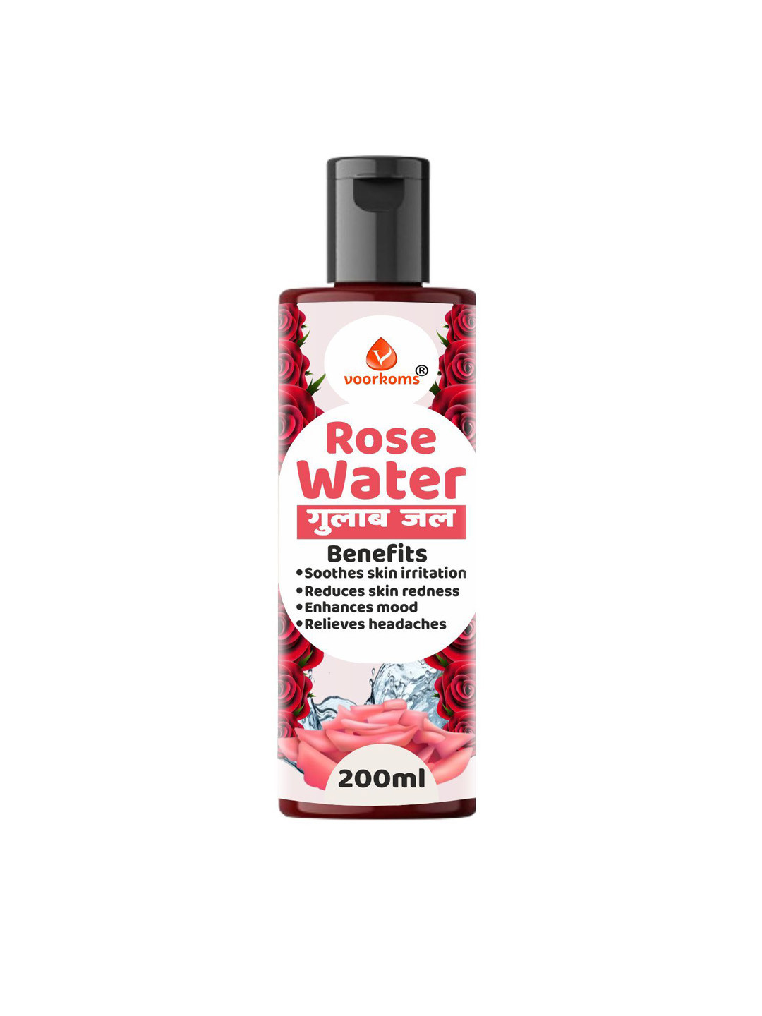 VOORKOMS Pure & Natural Steam Distilled Rose Water Toner - 200 ml
