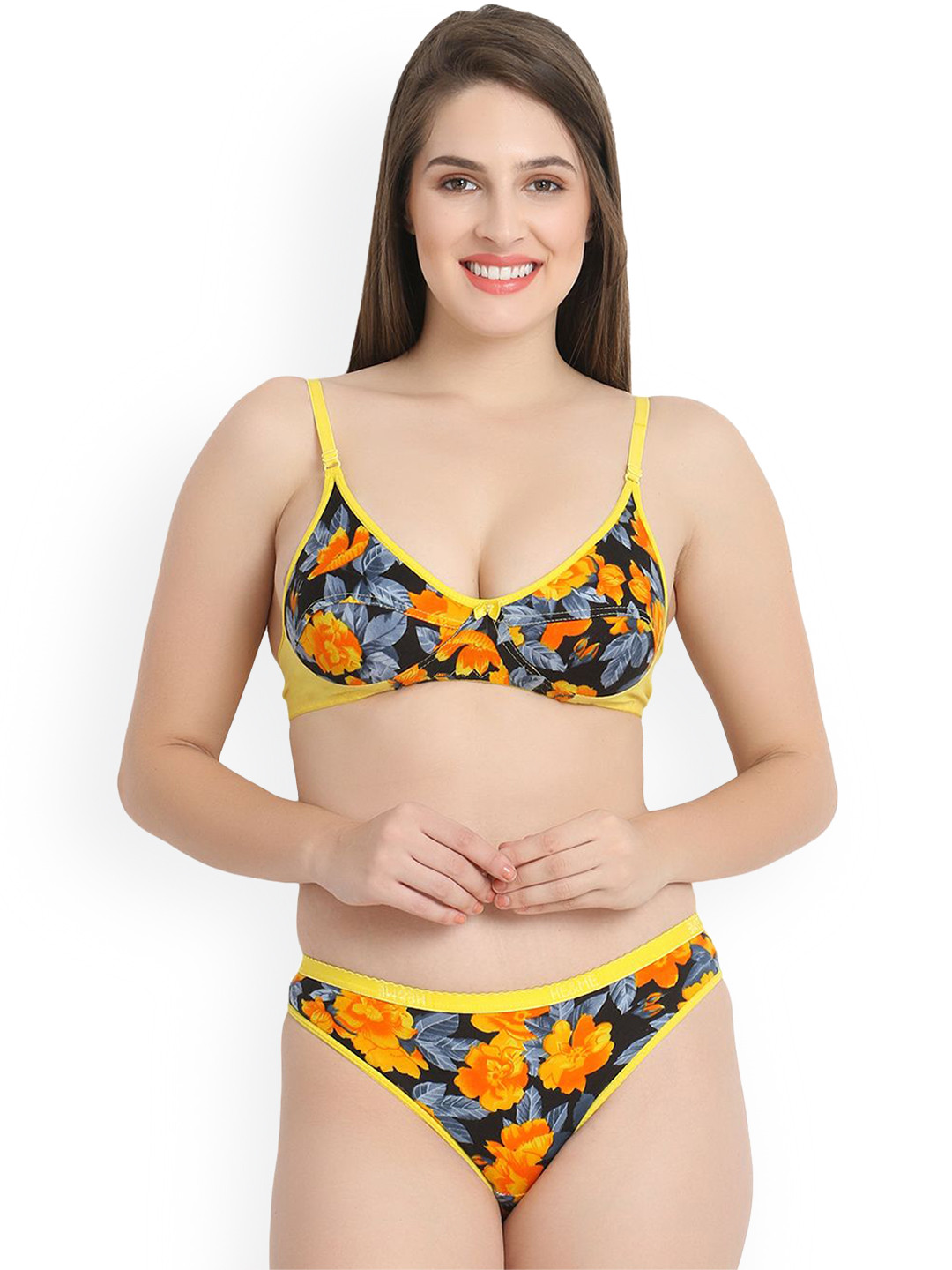 TACE Floral Printed Cotton Lingerie Set RUD_FLOWER_Yellow_30