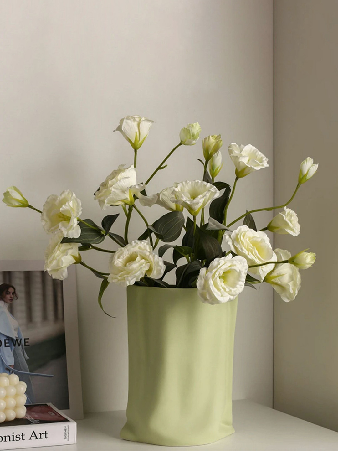 ArteCasa Green Textured Paper-Bag Flower Vase