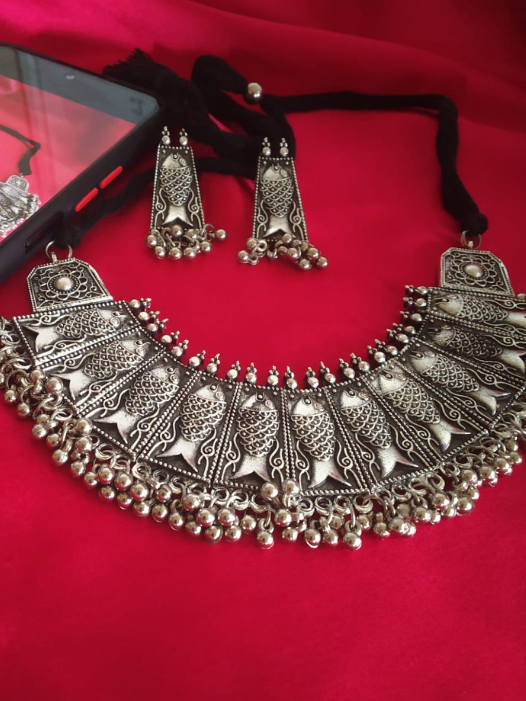 Bareilyy Matsya Design Oxidised Jewellery Set