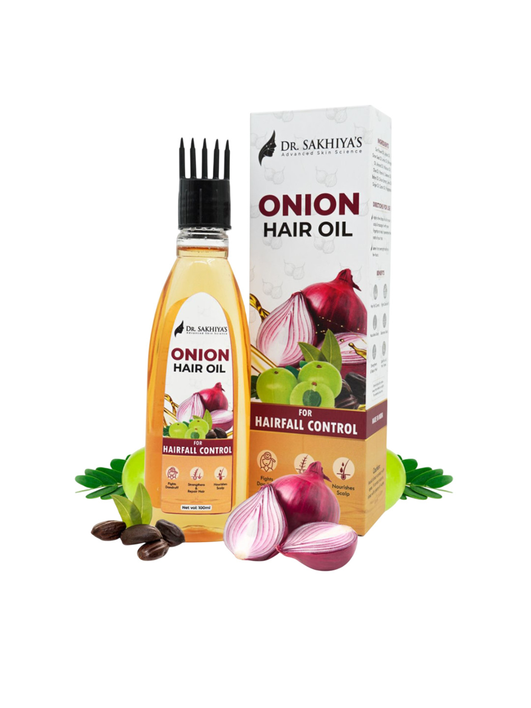 DR. SAKHIYA'S Onion Hair Oil For Hair Fall Control Strengthens & Nourishes -  100 ml